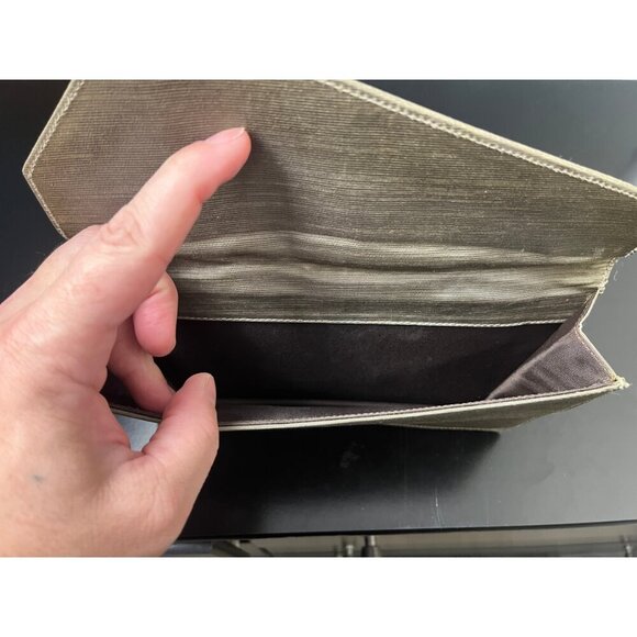 GIORGIO ARMANI OLIVE GOLD CHAIN EVENING ENVELOPE BAG - Picture 4 of 13